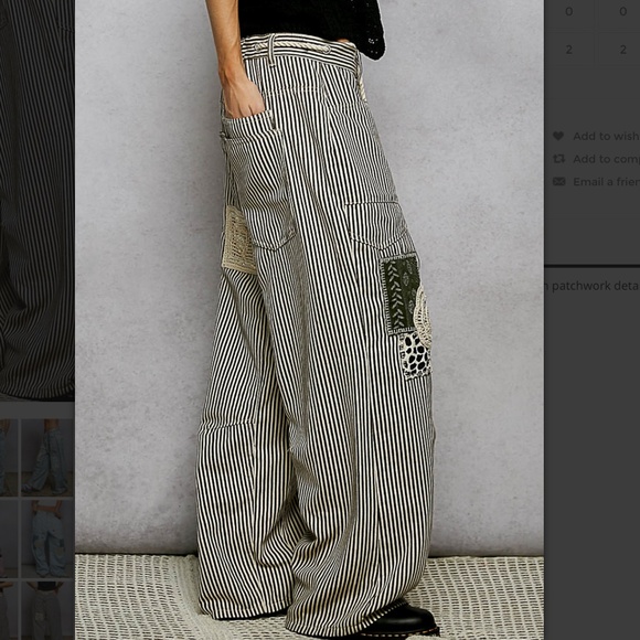 POL “ Dawn “ POL Denim Pants with Patchwork Detail 62A - Picture 6 of 9